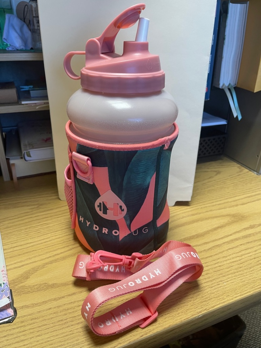 HydroJug Pink Water Bottle with Strap